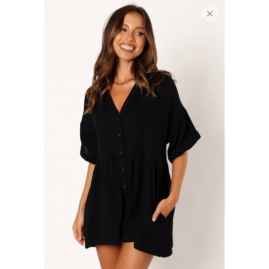 Petal and Pup Black Winny Romper - Size 4