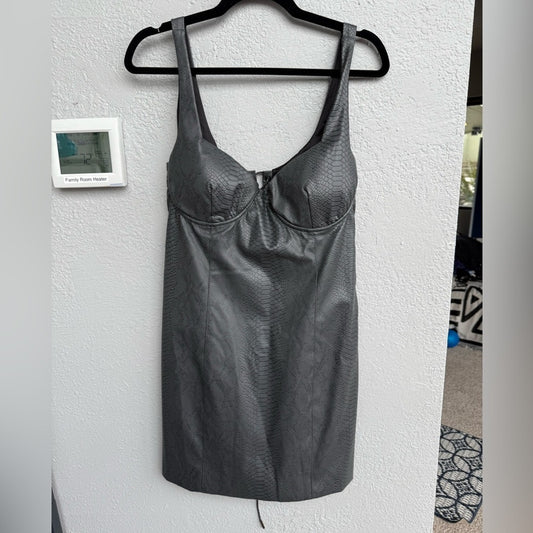 Naked Wardrobe Faux Leather MiniDress - Large - NWOT
