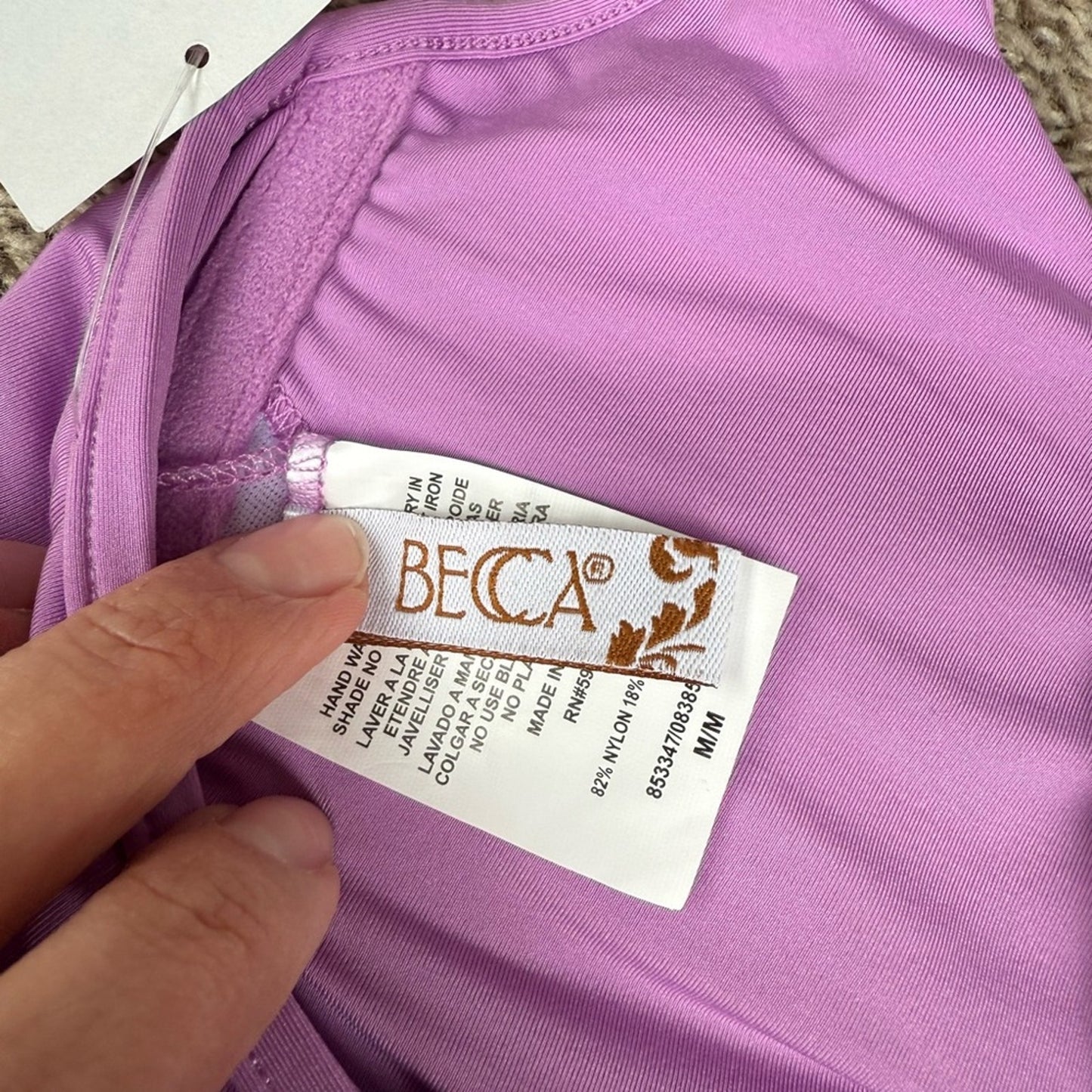 Lavender Women's Bikini Top by Becca - Size Medium
