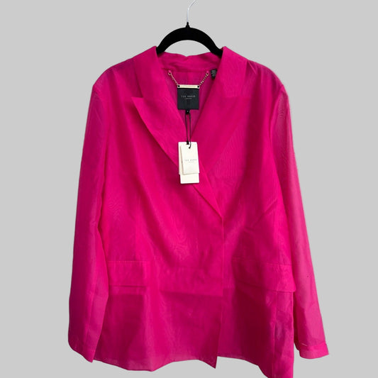 Ted Baker Oversized Sheer Blazer in Pink - Size 4