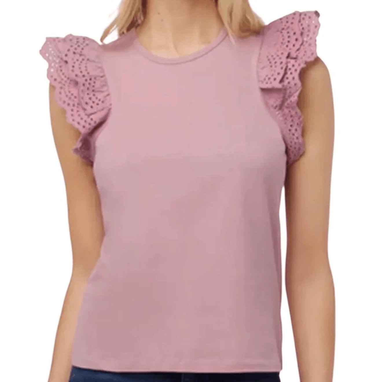 Joe's Women's Eyelet Flutter Sleeve Top - Large