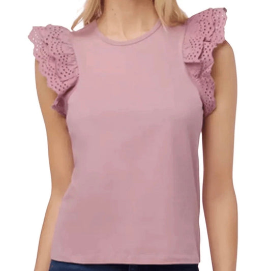 Joe's Women’s Eyelet Flutter Sleeve Top - Large
