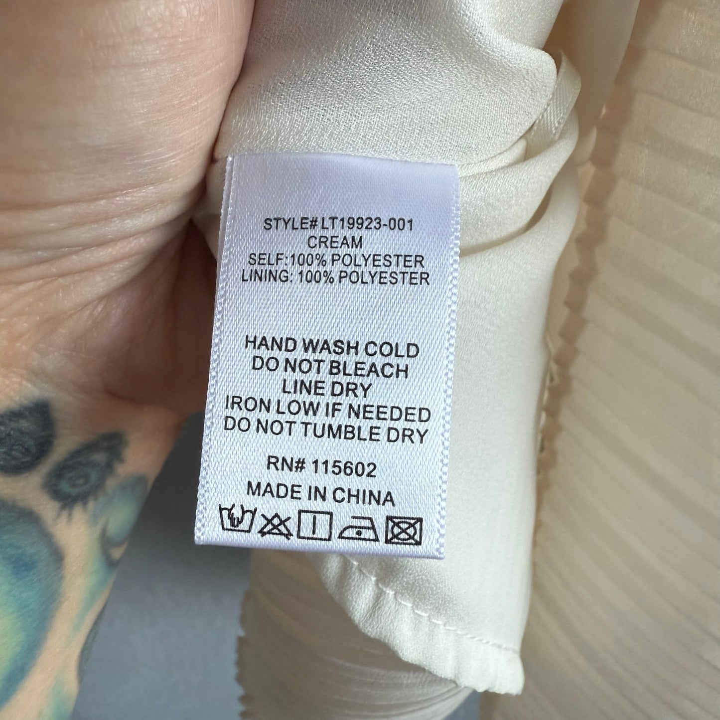 All In Favor Cream Pleated Camisole - XL
