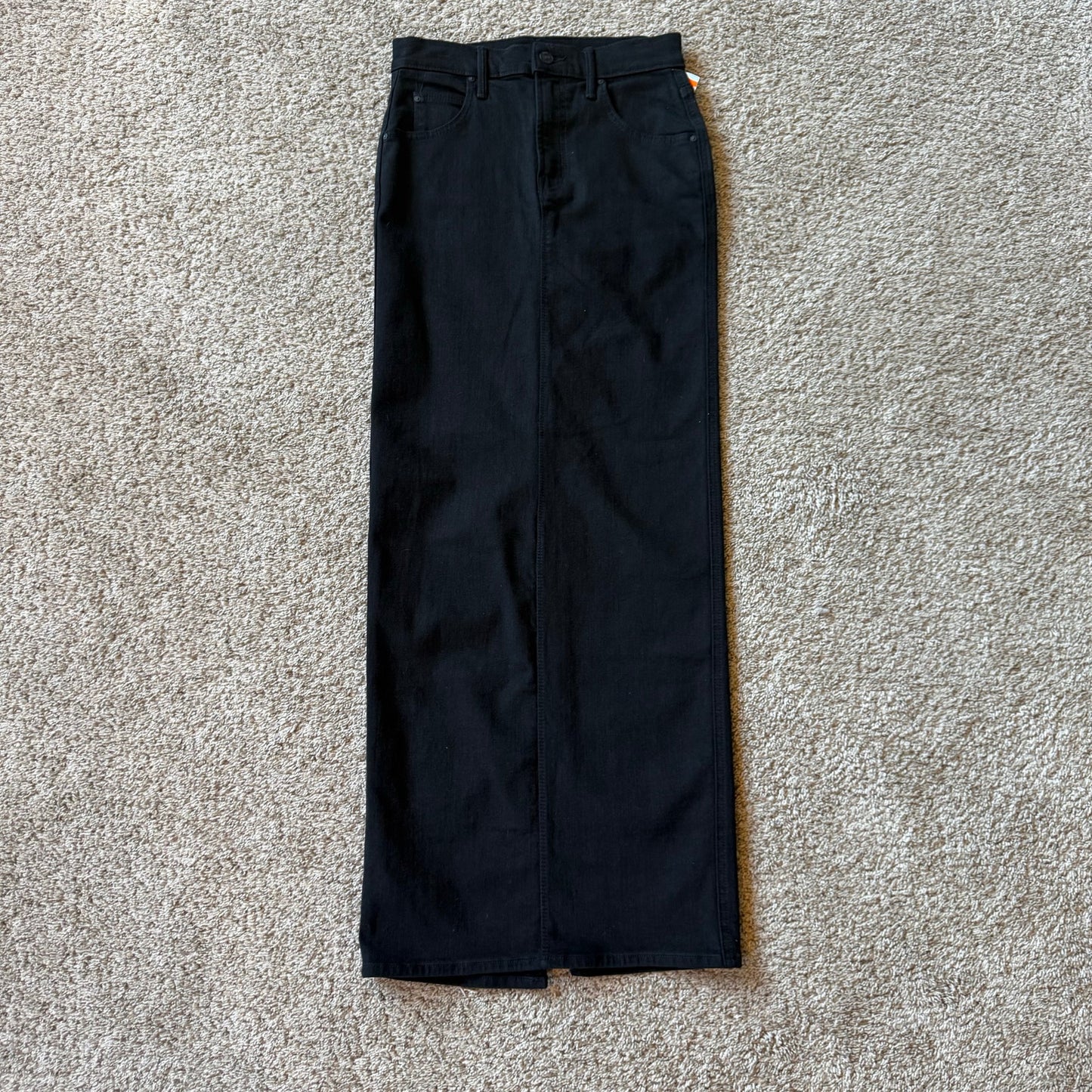 MOTHER The Flagpole Maxi Black Denim Skirt - Medium