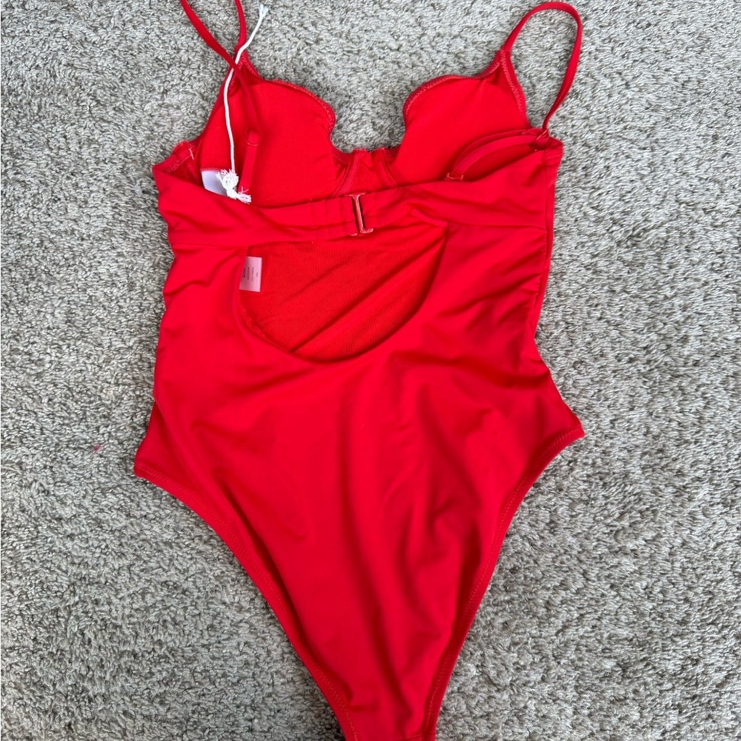 Red One-Piece Good American Swimsuit - Small