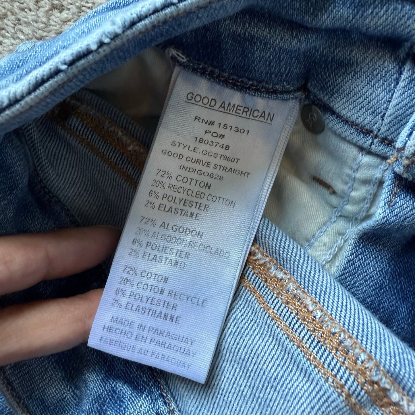 Good American Good Curve Straight Jeans - Size 2/26