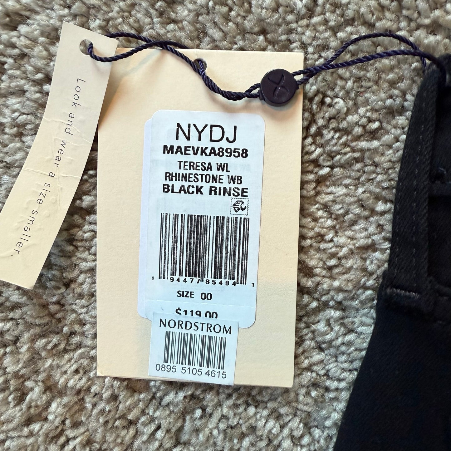 NYDJ Teresa Rhinestone Wide Leg Jeans - Size 00