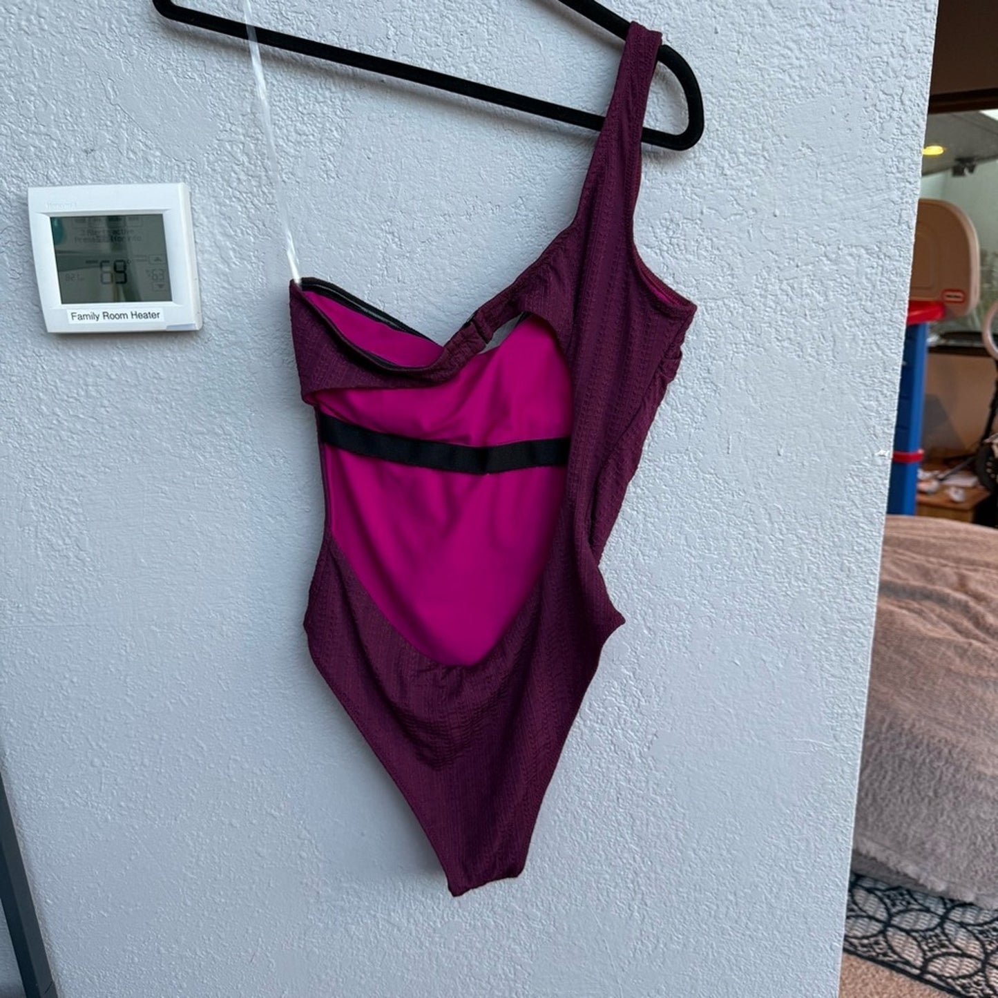 Lemlem One-Shoulder Purple Swimsuit - Size Medium - MSRP $250
