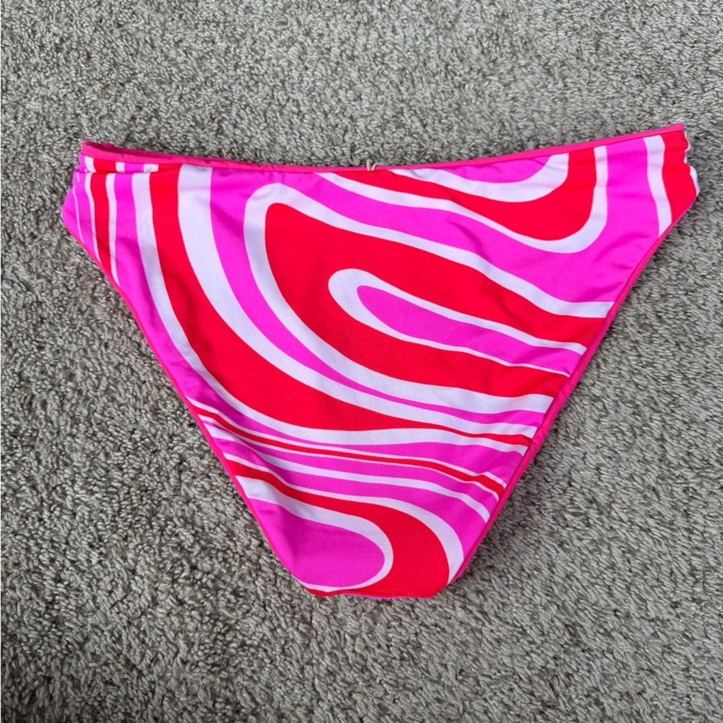Vibrant Pink Maaji Swirl Bikini Bottom - Size Large