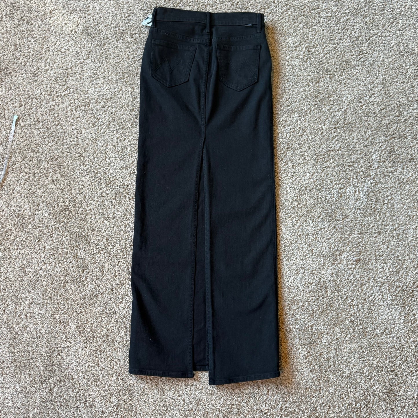MOTHER The Flagpole Maxi Black Denim Skirt - Medium