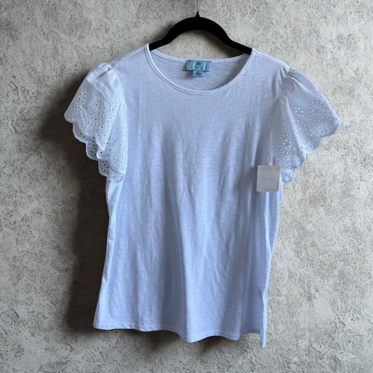 CeCe Eyelet Lace Sleeve Tee - medium