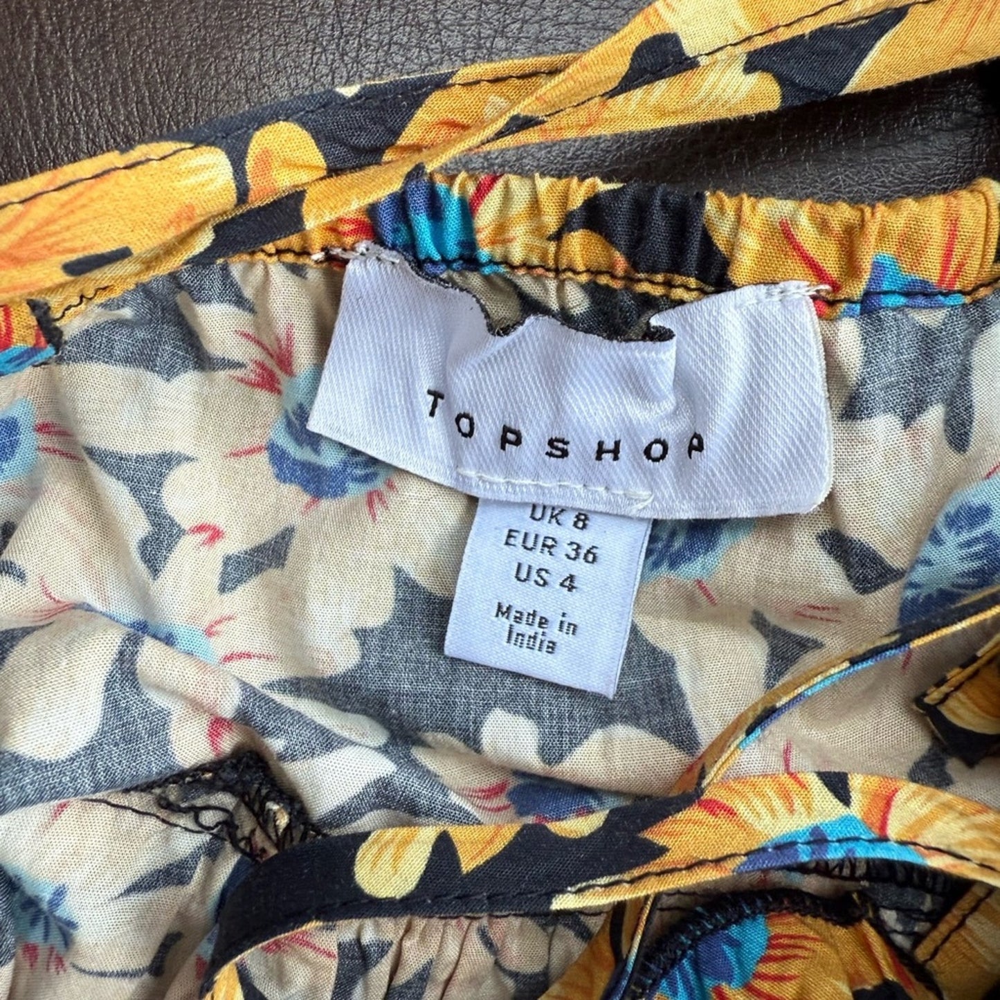 Floral Yellow and Blue Sundress by Top Shop - Size 4