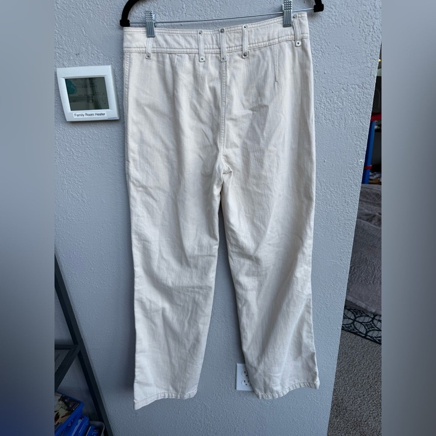 Topshop - Women's Cream Carpenter Pants - Size 6