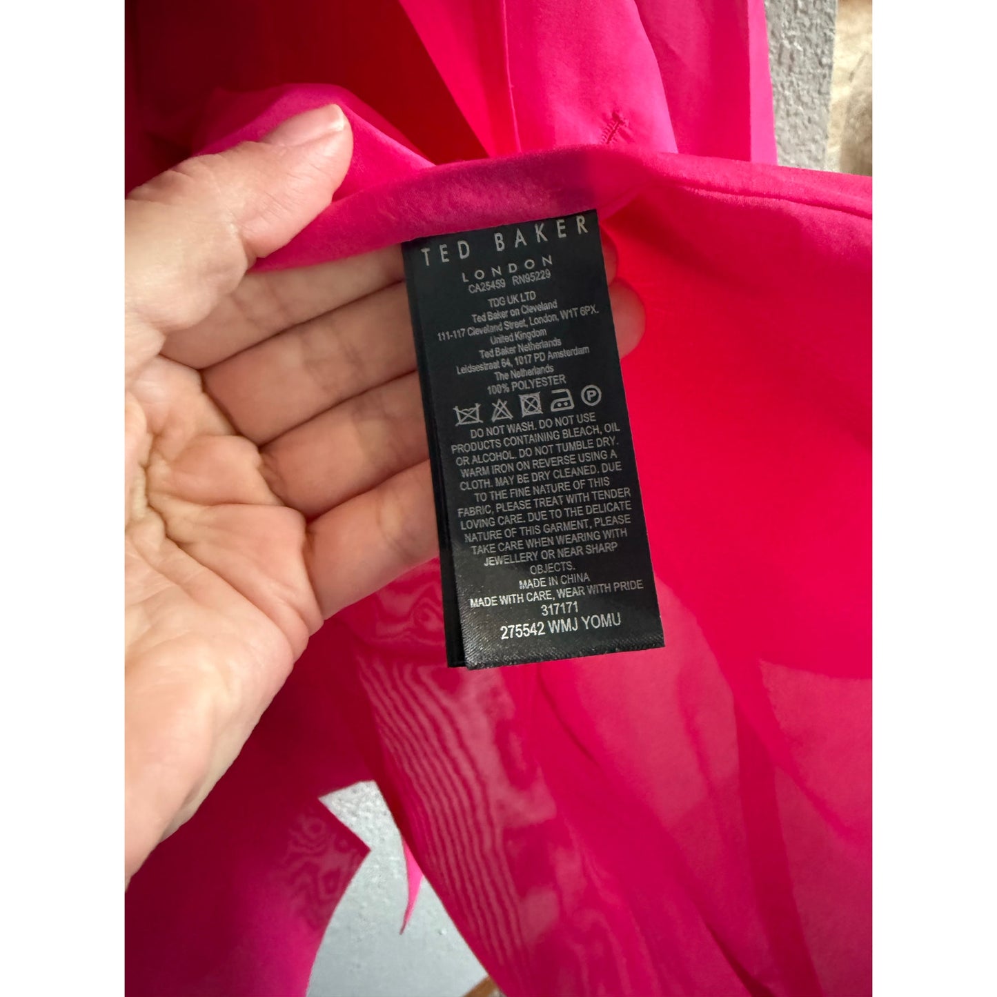 Ted Baker Oversized Sheer Blazer Pink Size 4