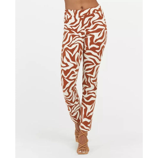 SPANX - ON THE GO - POLISHED ANKLE PANTS ZEBRA CLAY - MEDIUM - NWT MSRP $138