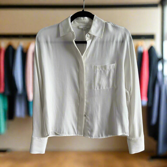 Vince Silk Blend Button Up Blouse - Size XXS