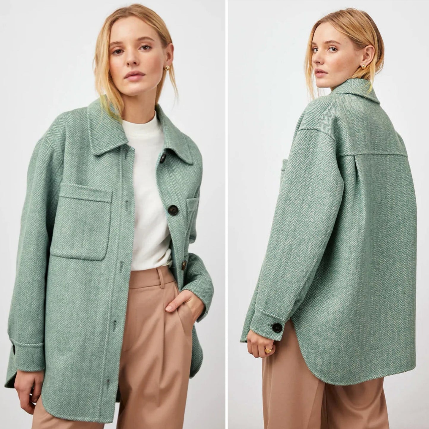 Rails Herringbone Shacket - Size Small